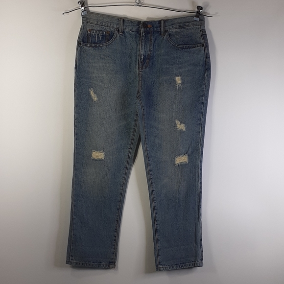 Piper & Blue Pants - Piper & Blue Distressed Faded Jean Capris Size 9